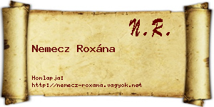 Nemecz Roxána névjegykártya